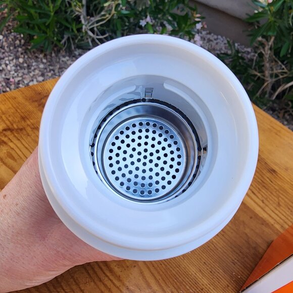 Tupperware Metallic OTG Travel Insulated Thermal Gold Flask Tumbler 14oz NIB - Picture 7 of 9